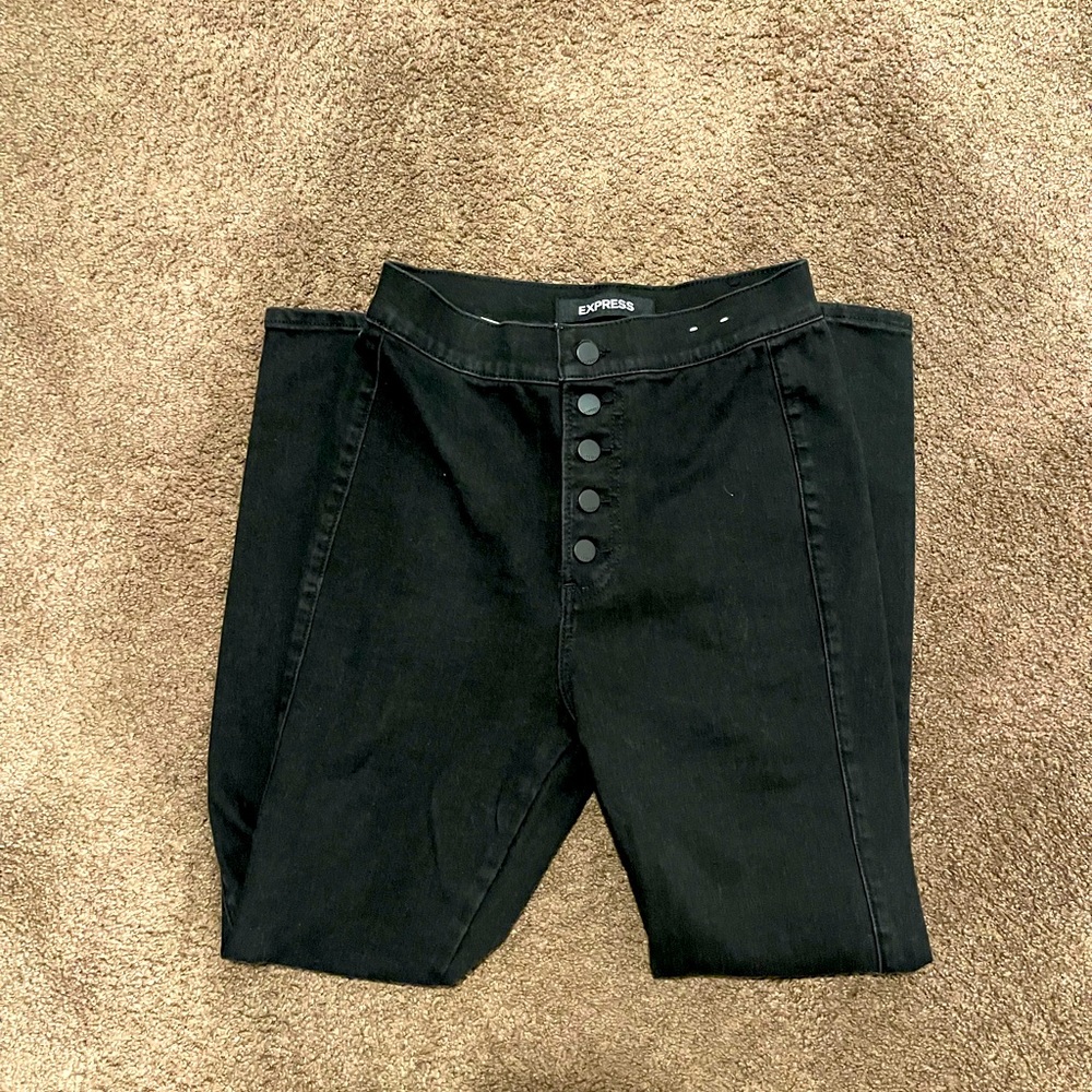 Express High Rise Jeans - Black